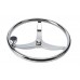SeaLux Stainless Steel Boat Steering Wheel 3 Spoke 15-1/2" Dia, with 1/2"-20 Nut and Turning Knob for Teleflex Cable Helm