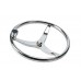 SeaLux Stainless Steel Boat Steering Wheel 3 Spoke 15-1/2" Dia, with 1/2"-20 Nut and Turning Knob for Teleflex Cable Helm