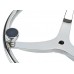 SeaLux Stainless Steel Boat Steering Wheel 3 Spoke 15-1/2" Dia, with 1/2"-20 Nut and Turning Knob for Teleflex Cable Helm