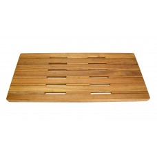 SeaLux 30 in. Teak Wall Mount Slatted Folding Shower Seat with Stainless Steel Trim