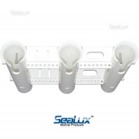 SeaLux Tackle Rack Fishing Rod Holder 3-Rod White