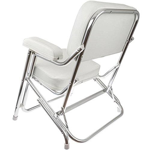 Marine City Stainless Steel Portable Folding Cushioned Boat Deck Beach Chair 