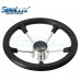 SeaLux 15-1/2" Stainless Steel 5 Spoke Destroyer Steering Wheel with Foam Grip