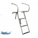 SeaLux Universal Inboard /Outboard TRANSOM PLATFORM & under mount TELESCOPING 3 Steps Self-Lock LADDER