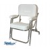 SeaLux Aluminum Portable Folding Cushioned Boat Deck Beach Chair White