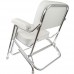 SeaLux Aluminum Portable Folding Cushioned Boat Deck Beach Chair with EZ slide-in Drink Holder