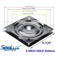 SeaLux Universal Heavy Duty 360 degree Seat Swivel Base Mount Plate for Bar Stool, Chair, boat or van pilot seat