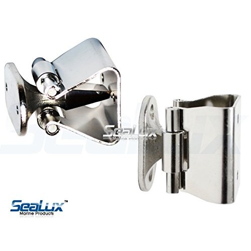 Marine City 316 Stainless Steel Door Stop and Catch Set Gloss Finish Strong Modern Stopper Soft Stop and Catch Anti-Collision Holder for Boats Beach Marine Door 