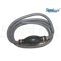 SeaLux Universal Outboard Fuel Line Assembly with Primer Bulb Fuel Line Hose kit 7 feet x 3/8" (dia.), EPA Compliant for boat, car