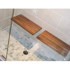 SeaLux Wall Mount 30" x 13" Folding Shower Teak Bench in Teak Board for Boat, Shower Room, Steam and Sauna Room