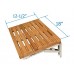 SeaLux Wall-Mount Folding Shower Bench in Teak Board 18" x 13" with Slat