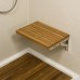 SeaLux Wall-Mount Folding Shower Bench in Teak Board 18" x 13" with Slat