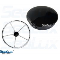 SeaLux Marine Boat Black 2-5/8 INCH PLASTIC BOAT CENTER STEERING WHEEL CAP for Boat Destroyer Steel Wheels