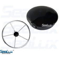 SeaLux Marine Boat Black 2-5/8 INCH PLASTIC BOAT CENTER STEERING WHEEL CAP for Boat Destroyer Steel Wheels