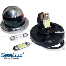 SeaLux Marine 180 deg 31mm Festoon 9 LEDs Cool White Navigation Bulbs for Masthead/Stern Light/Navigation Lights/Anchor Lamp (Pair) (Light Bulbs only)