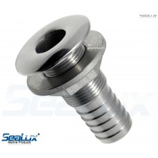 SeaLux Marine 316SS Thru Hull Fitting Connect with Hose Barb Straight Barbed Mushroom for 1" Hose