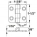 SeaLux Round Corner Door Butt Hinge 1-3/8" x 1-1/2" for Boat, RVs (Pair) Marine Grade Stainless Steel Mirror Polished