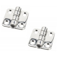 SeaLux Round Corner Door Butt Hinge 1-3/8" x 1-1/2" for Boat, RVs (Pair) Marine Grade Stainless Steel Mirror Polished