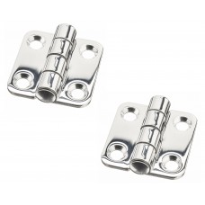 SeaLux Round Corner Door Butt Hinge 1-3/8" x 1-1/2" for Boat, RVs (Pair) Marine Grade Stainless Steel Mirror Polished