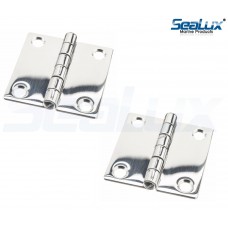 SeaLux Marine Grade Stainless Steel Square Corner Door Butt Hinge 2" x 2" for Boat, RVs (Pair)