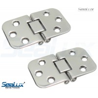 SeaLux Marine 316 Stainless Steel 180 degree Flush Mount Hatch Hinge 2-3/4" x 1-5/8" for Boat, RVs (Pair)