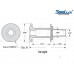 SeaLux Marine STRAIGHT Thru-Hull/Scupper Drain for Hose dia. 1-1/4 ", Flange dia. 2-3/8 " with 316 SS Trim Cover Black Poly for Bilge Pump