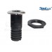 SeaLux Marine STRAIGHT Thru-Hull/Scupper Drain for Hose dia. 1-1/4 ", Flange dia. 2-3/8 " with 316 SS Trim Cover Black Poly for Bilge Pump