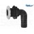 SeaLux Marine Thru-Hull/Scupper Drain for Hose dia. 1-1/4 ", Flange dia. 2-3/8 " with 316 SS Trim Cover Black Poly 90 Degrees L Shape for Bilge Pump