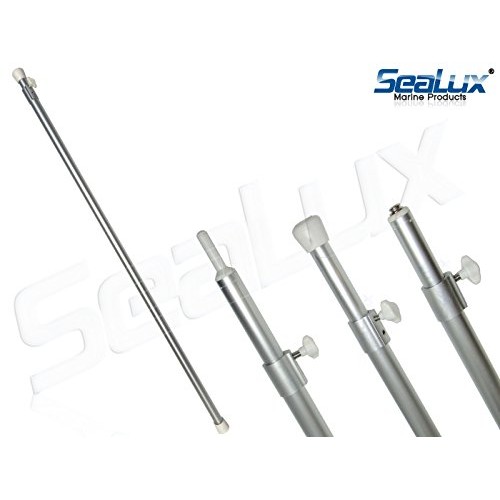 SeaLux Boat Cover Support Pole 3-in-1 Tip with Snap end, Grommet Pin End  and Rubber Tip Adjustable from 31” to 57”