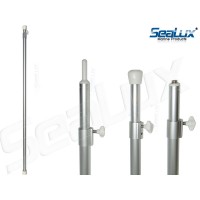 SeaLux Boat Cover Support Pole 3-in-1 with Snap end, Grommet Pin End and Rubber Base Tip Adjustable from 38” to 72” (L)