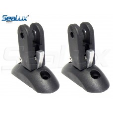 SeaLux Marine Black Plastic Quick Release Oval Base Surface Mount Bimini Top Deck hinge/Fitting-Accon Marine 410 (2 sets)