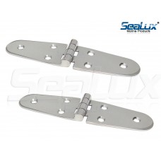 SeaLux Marine Stainless Steel Top Mount 5-5/8" x 1-1/2" Large Round Side Strap Hinge (Pair)