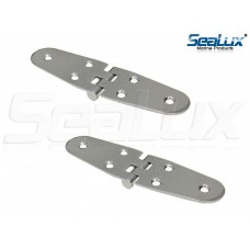SeaLux Marine Stainless Steel Flush Mount 5-5/8" x 1-1/2" Large Round Side Door Strap Hinges (Pair)