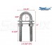 SeaLux Marine 3/8" stock Fixed Welding Plate Bow Eye Stern Eye U-Bolt 5" Length with 3-1/2" Stud Length