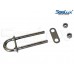 SeaLux Marine 3/8" stock Fixed Welding Plate Bow Eye Stern Eye U-Bolt 5" Length with 3-1/2" Stud Length