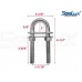 SeaLux Marine 3/8" stock Fixed Welding Plate Bow Eye Stern Eye U-Bolt 4-1/2" Length with 3" Stud Length