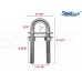 SeaLux Marine 3/8" stock Fixed Welding Plate Bow Eye Stern Eye U-Bolt 4-1/2" Length with 3" Stud Length