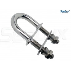SeaLux Marine AISI 316 Stainless Steel Heavy Duty Class III Bow Eye with Taper Safety Lock Nut 1/2" (M12) Stock (4-3/4") Length, 6000 lbs Capacity