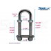SeaLux Marine Boat Bow Eye Stern Eye U Bolt Tie Down 1/2" Stock, 5-1/4" Length, with Nyloc Nuts and washers  -SL87805852
