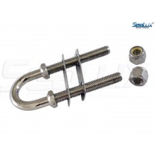 SeaLux Marine Boat Bow Eye Stern Eye U Bolt Tie Down 1/2" Stock, 5-1/4" Length, with Nyloc Nuts and washers  -SL87805852