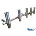 SeaLux Marine 316 Stainless Steel Flared Weld On Rod Holder 9-3/4"L x 1-3/4"ID - White Liner Polished Finish - 3/8" Coped Blade