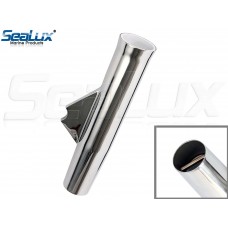 SeaLux Marine 316 Stainless Steel Flared Weld On Rod Holder 9-3/4"L x 1-3/4"ID - White Liner Polished Finish - 3/8" Coped Blade