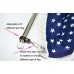 SeaLux Marine Stainless Steel Rail Mount Flag Staff Pole with adjustable Clamps and Split clips for Marine/ Boat/ Kayak