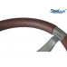 SeaLux Marine Premier Genuine Leather Comfort Grip 316 Stainless Steel 14" dia. 3-Spoke Sport Boat Yacht Steering Wheel (Color: Cherrywood Brown)