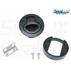 SeaLux 2-3/8" Plastic BLACK Hatch Flush Pull Slam Latch for marine boat and RV