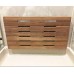 SeaLux Wall Mount 24" x 13" Folding Shower Teak Bench in Teak Board for Boat, Shower Room, Steam and Sauna Room