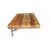 SeaLux Wall Mount 24" x 13" Folding Shower Teak Bench in Teak Board for Boat, Shower Room, Steam and Sauna Room