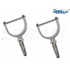 SeaLux 316 Stainless Steel North River/ Horn Pinned Oarlock Heavy Duty 1/2"x 2" shaft for boat/ kayak