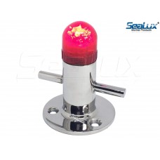 SeaLux Marine 316SS 4" Diffused RED LED Light Samson Post Cross Bollard Cleat/Mooring Bit 3-3/16" (80 mm) Round Base Plate