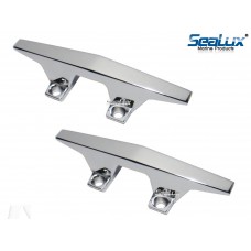 SeaLux Marine 4-3/4" CHROME PLATED ZAMAK HOLLOW BASE CLEAT PRINCECRAFT OEM (2 pieces)